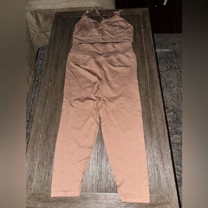Victorias Secret Pink Active Nude Tan XL leggings Sports Bra Set (Like Skims)